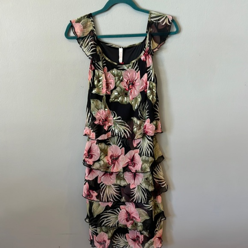 NWT Raga small‎ women’s floral dress beaded